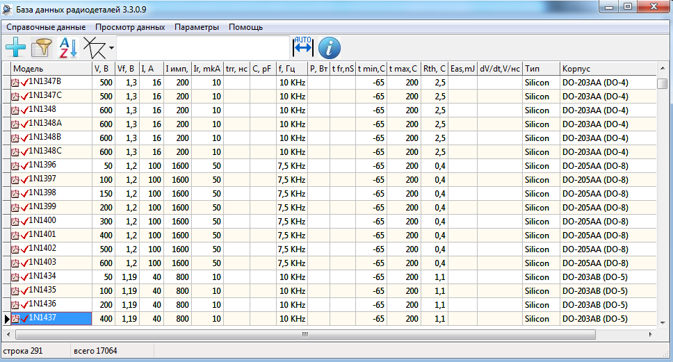 Radio Component DataBase 3.4.0.11