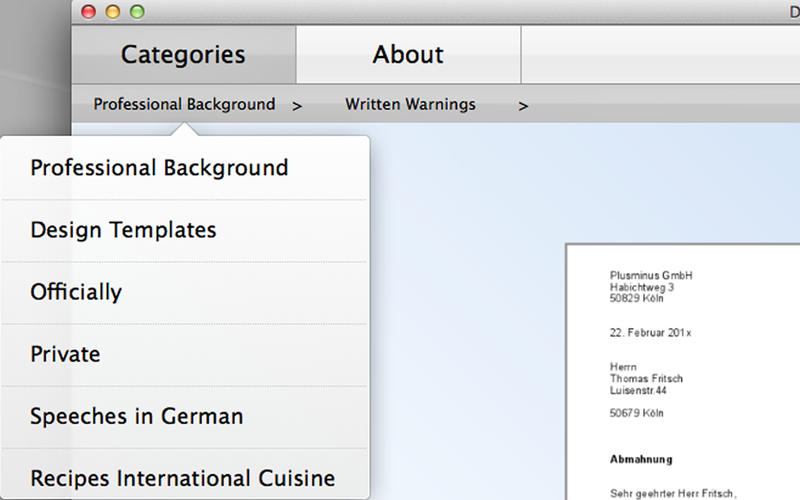 German Templates for Pages v2.1 Multilingual Mac OS X