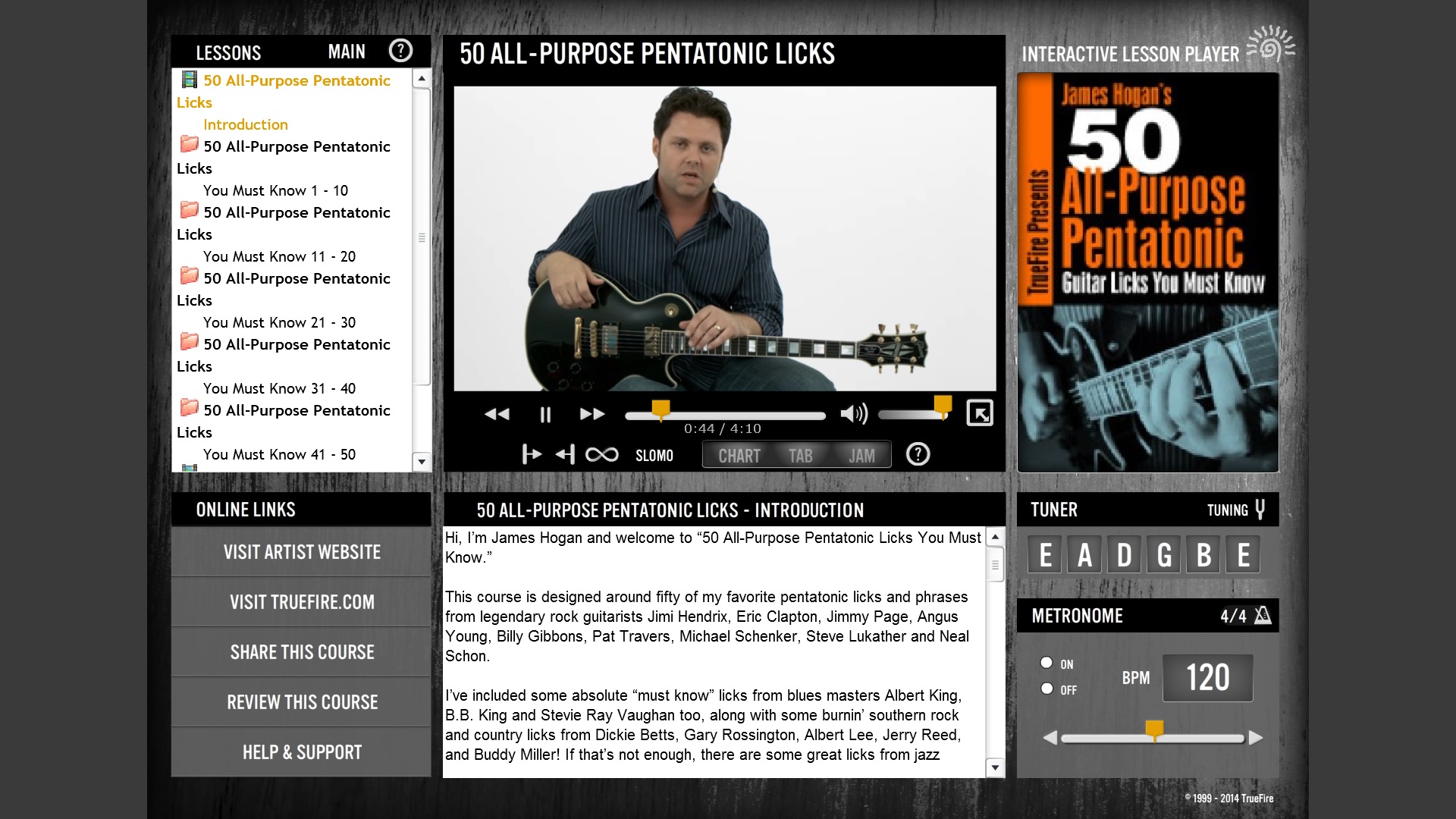 Truefire - James Hogan's' 50 All-Purpose Pentatonic Licks You Must Know (2014)