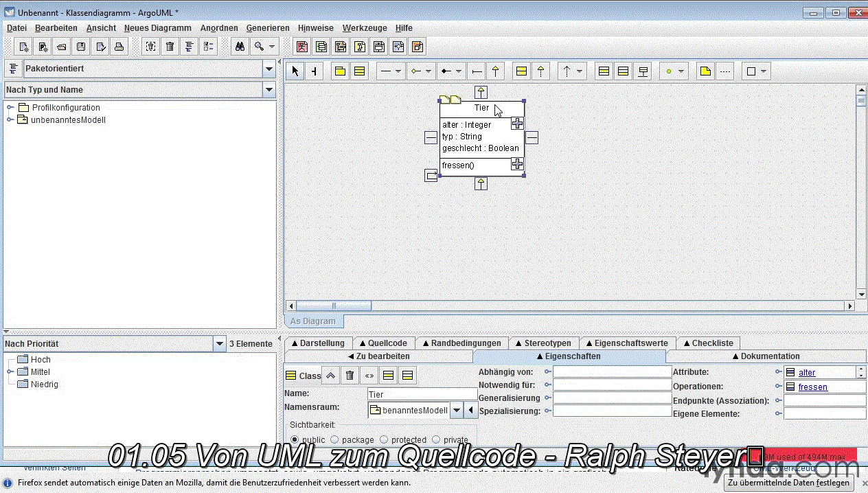  Klassendiagramme mit UML UML-Grundlagen, Tools, objektorientierte Modellierung