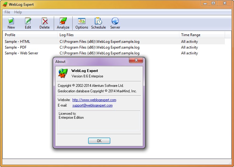 WebLog Expert Enterprise Edition 8.6