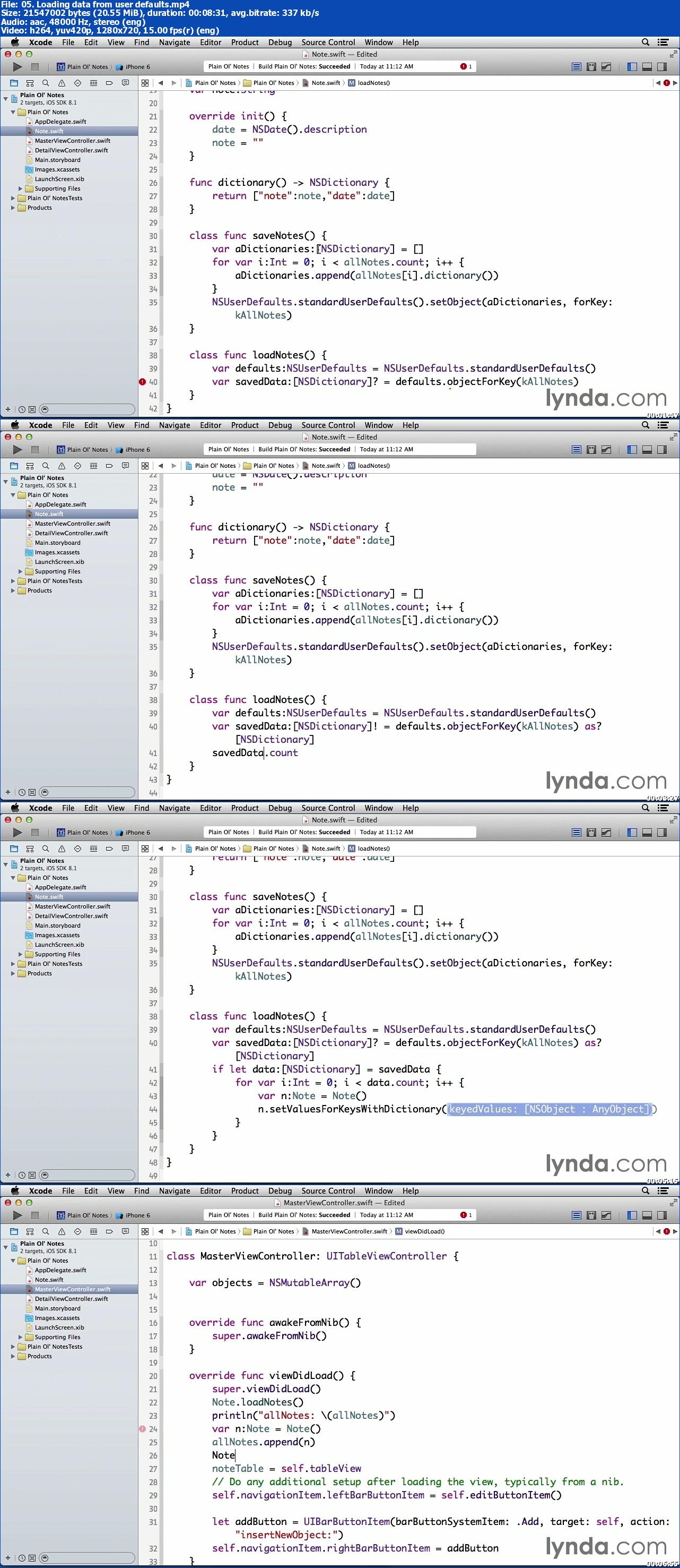 Lynda - Building a Note-Taking App for iOS 8