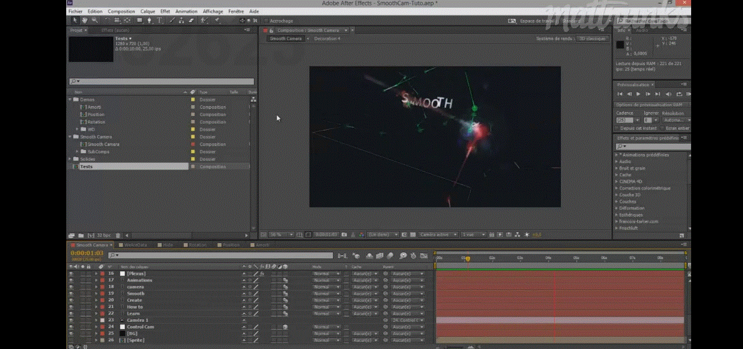 Create smooth camera animations sur After Effects