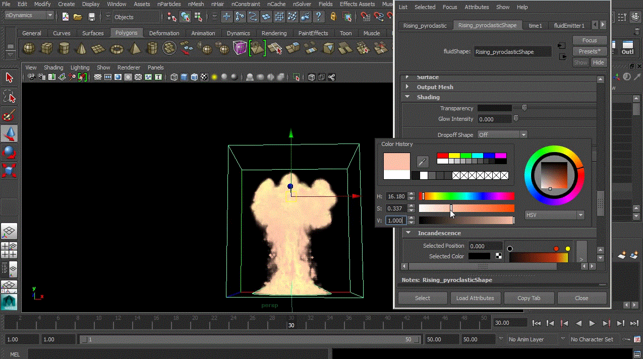 Simulating a Volcano Blast in Maya