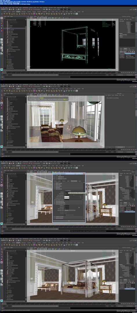 Simply Maya - Shading Lighting and Rendering the Bedroom in MR