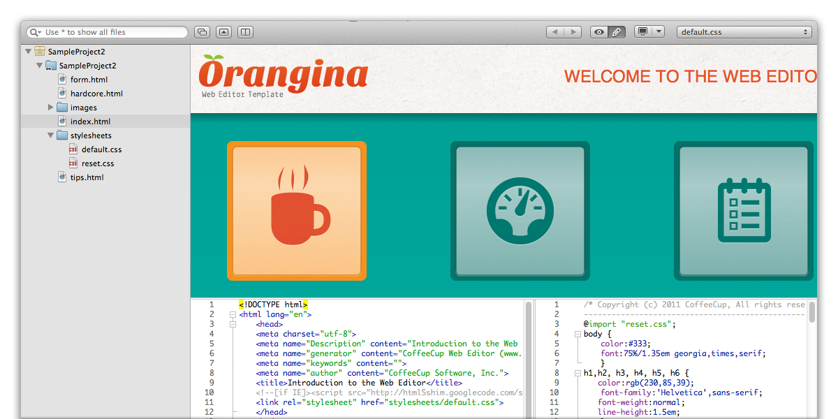 CoffeeCup Web Editor v2.0.2831 Mac OS X