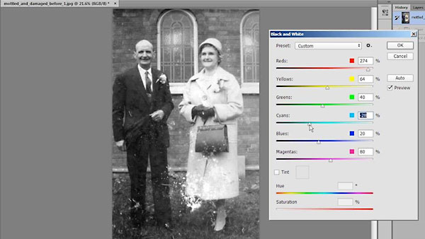 Lynda - Photo Restoration Techniques: Damaged Black-and-White Images