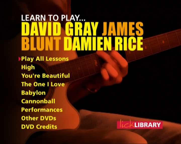 Learn To Play David Gray, James Blunt, Damien Rice