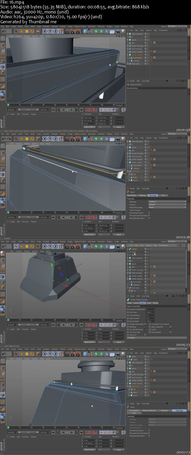 Modeling a Machine Gun Turret in CINEMA 4D R16