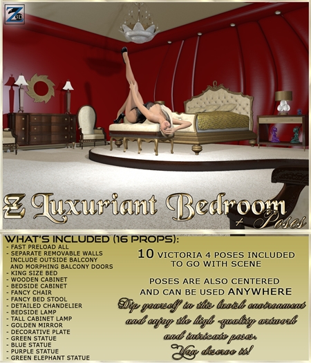 Z Luxuriant Bedroom + Poses 