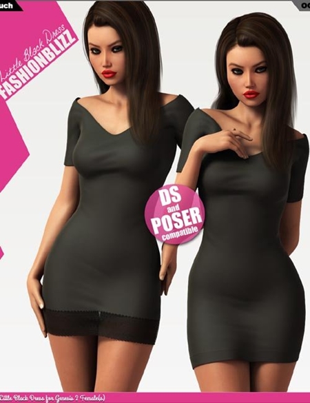 Fashion Blizz - Little Black Dress for Genesis 2 Female(s)