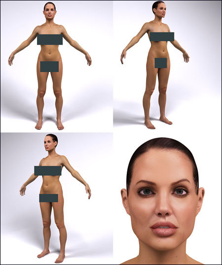 Angelina Jolie Digital Double from IR-MODELS MAX 2009 Mental Ray + OBJ