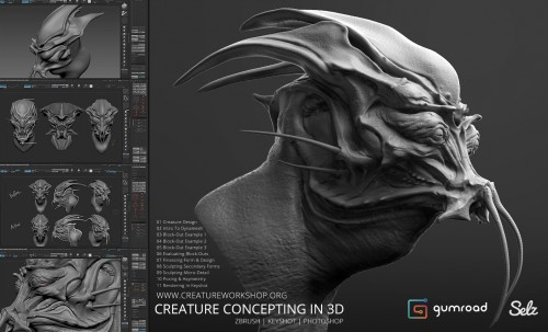 Gumroad - Creature Concepting In 3D By Dominic Qwek 