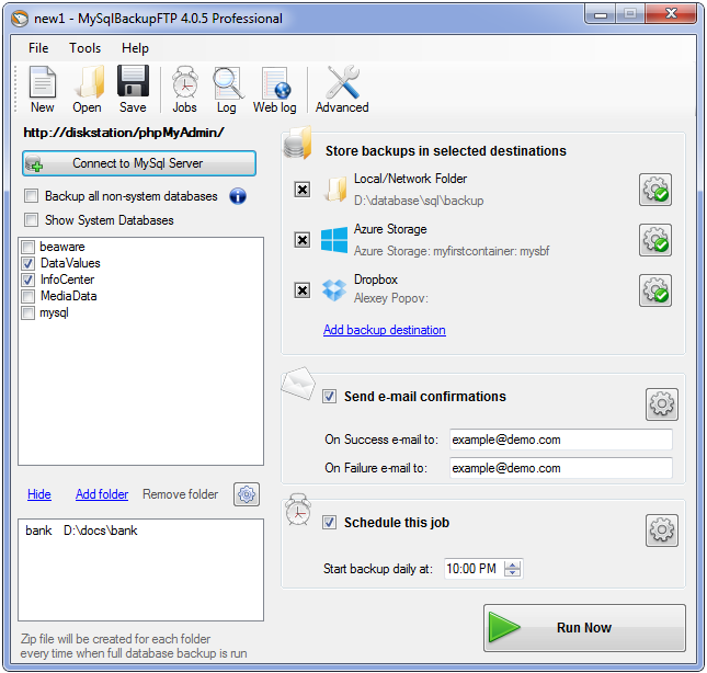 Pranas MySQLBackupAndFtp 4.0.22