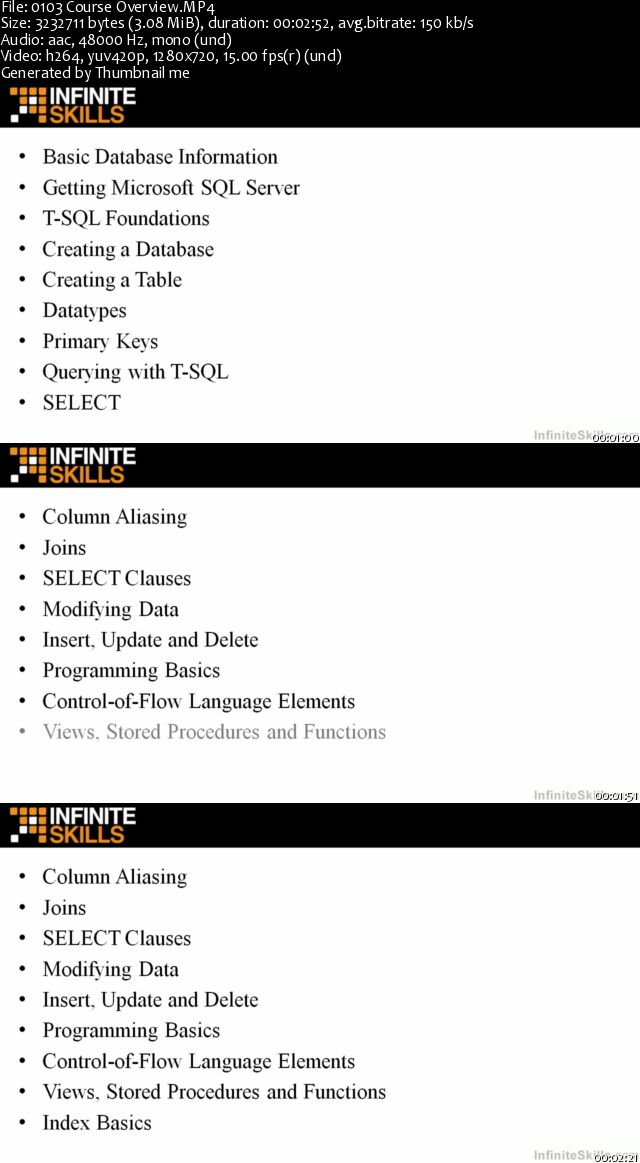 InfiniteSkills - Learning Microsoft Transact - SQL Training Video