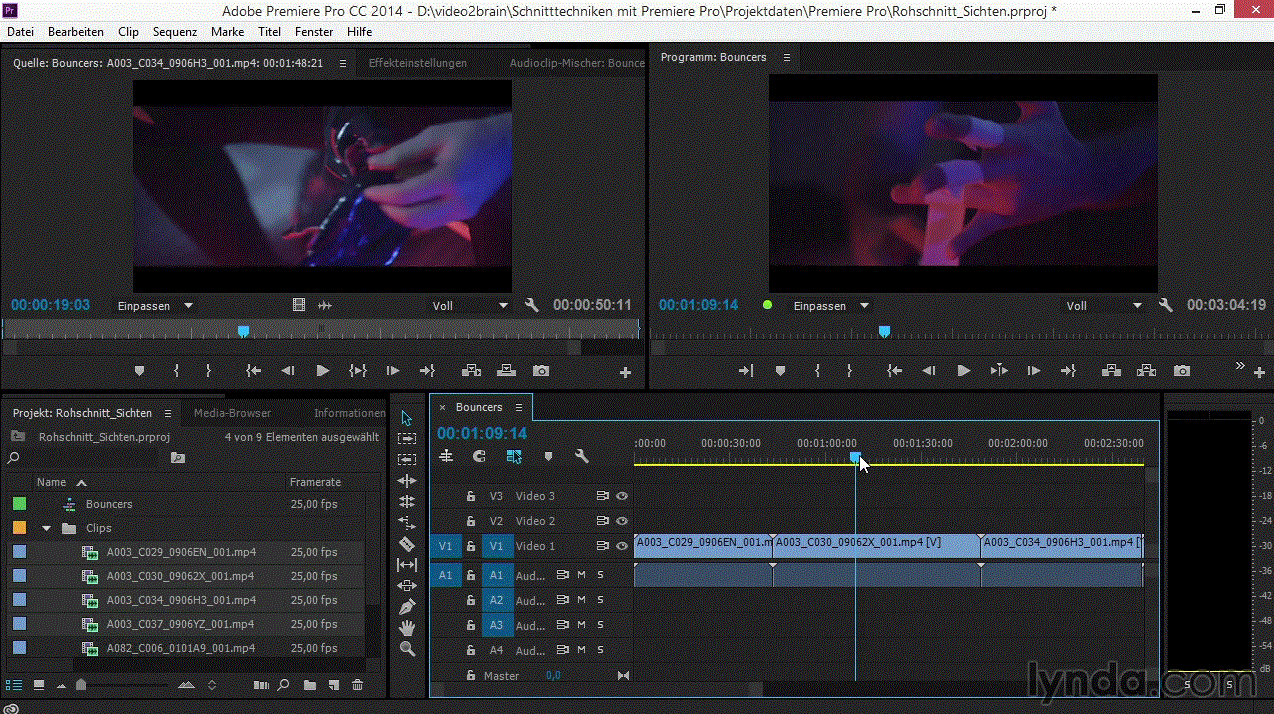  Premiere Pro CC: Schnitttechniken Die Timeline im Fokus