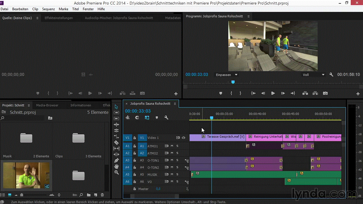  Premiere Pro CC: Schnitttechniken Die Timeline im Fokus