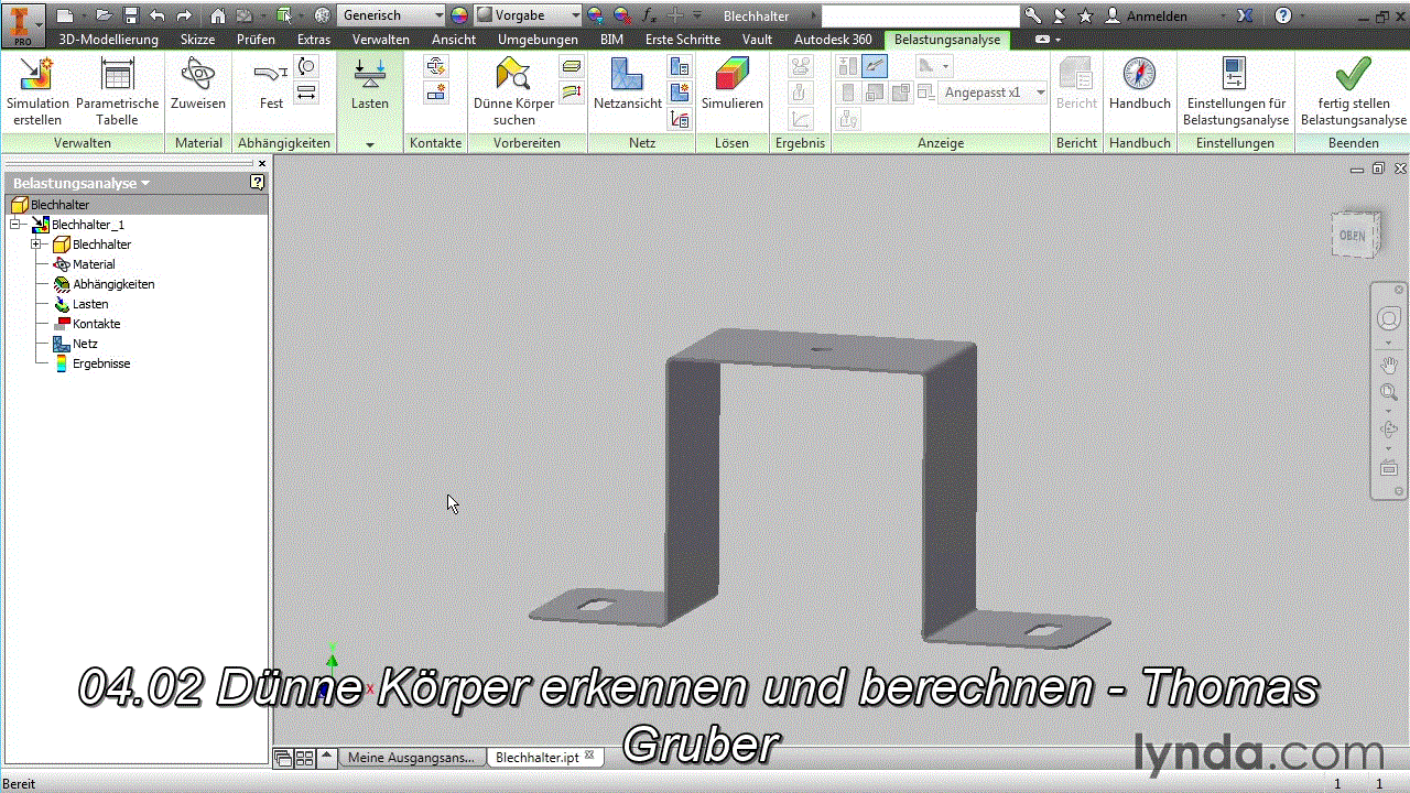  Autodesk Inventor: Finite-Elemente-Methode (FEM) Digitale Simulation und Berechnung statischer Lastfälle