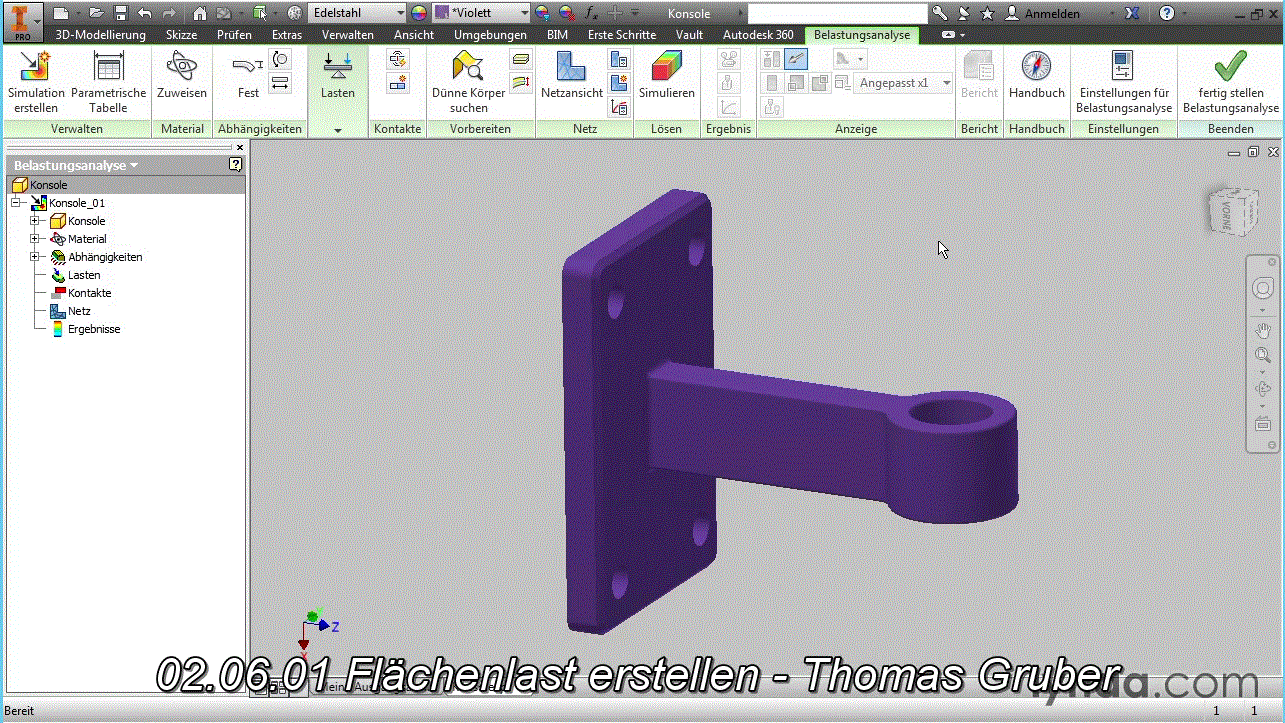  Autodesk Inventor: Finite-Elemente-Methode (FEM) Digitale Simulation und Berechnung statischer Lastfälle