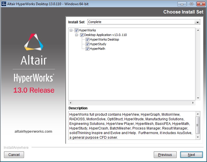 Altair HyperWorks Desktop 13.0.110