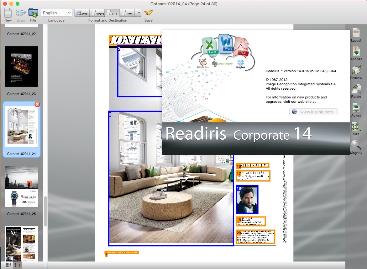 Readiris Corporate 14.0.15 build 843 Multilangual Mac OS X