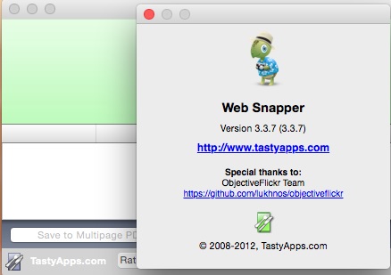 Web Snapper 3.3.7 Mac OS X