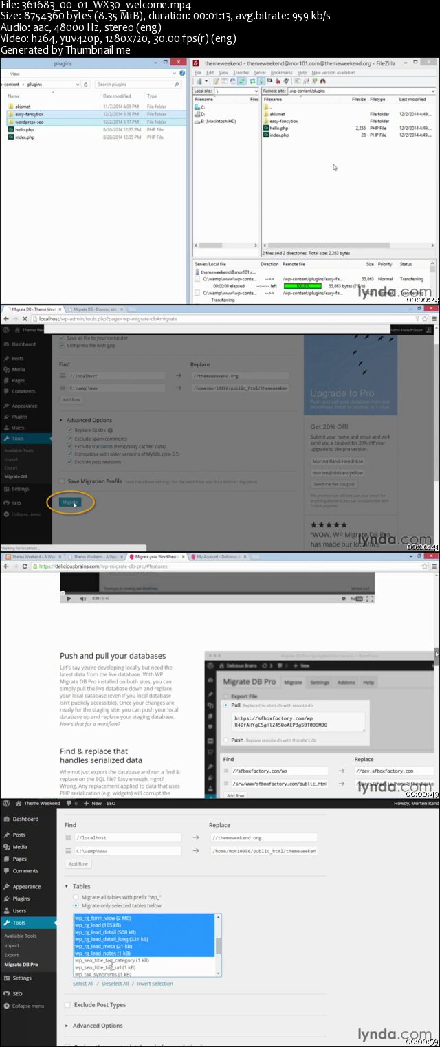 Lynda - WordPress Plugins: Moving WordPress with WP Migrate DB