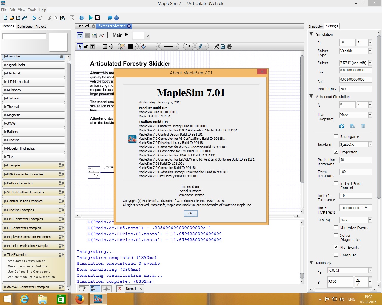 Maplesoft MapleSim 7.01