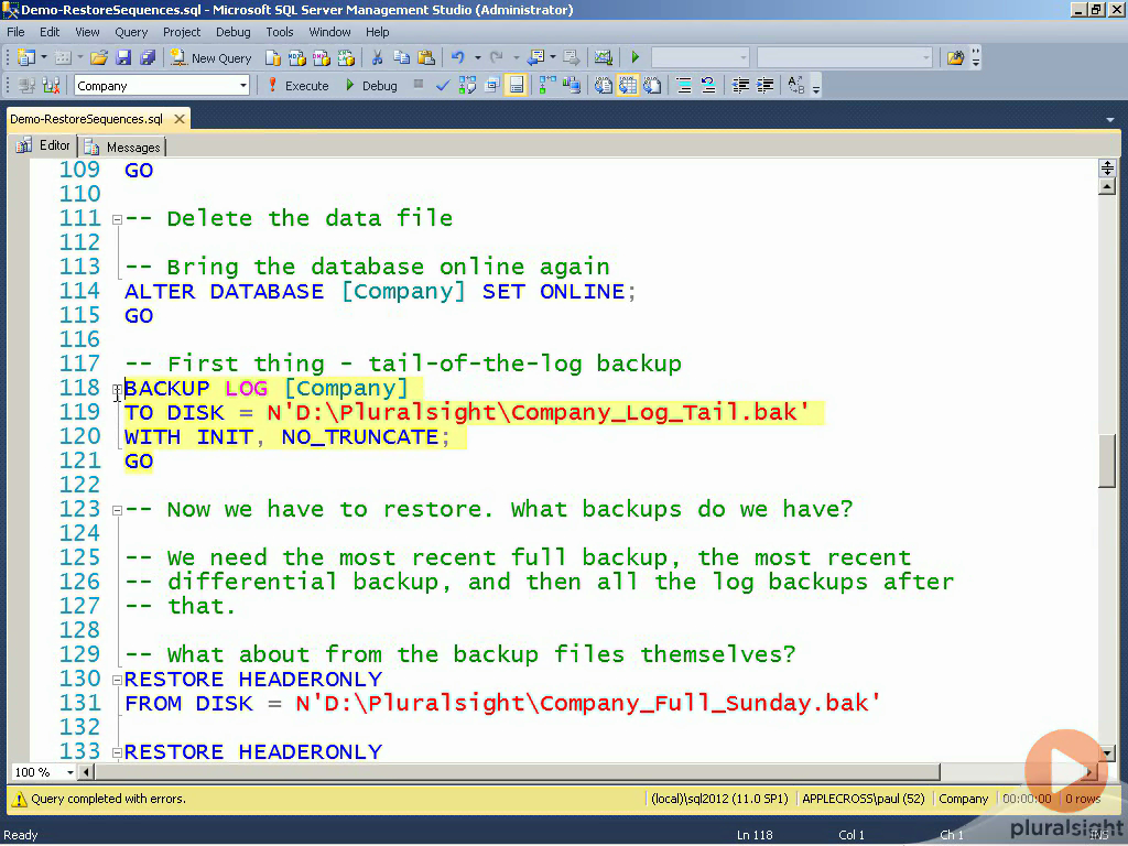 Pxxx - SQL Server: Detecting and Correcting Database Corruption [repost]