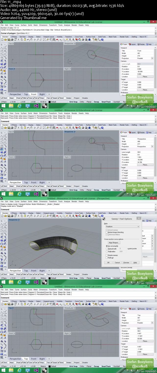 Model complex 3D architectural geometry with Rhinoceros