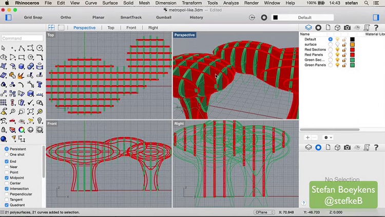 Model complex 3D architectural geometry with Rhinoceros