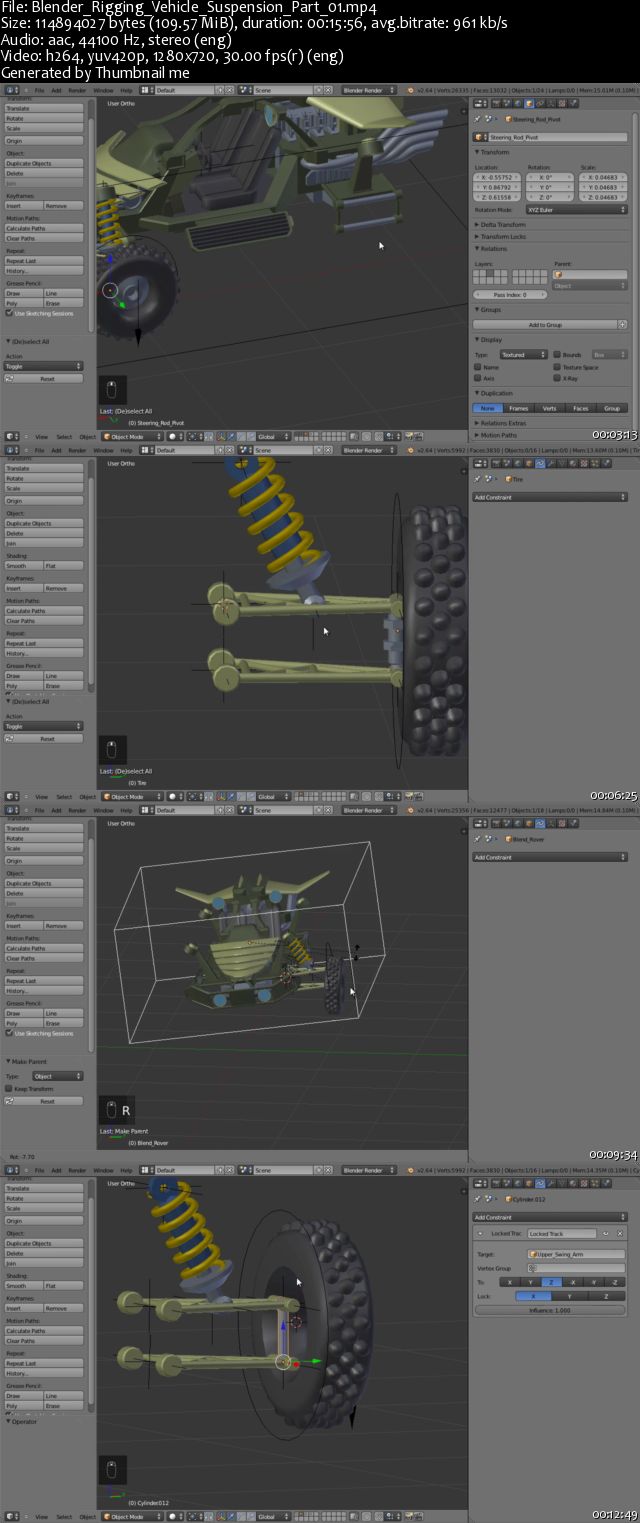 Blender - Rigging Vehicles with Automatic Suspension