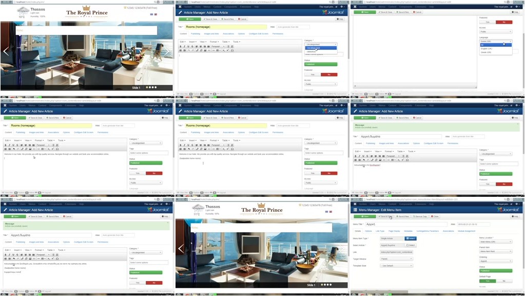 Develop a professional hotel website using Joomla 3.x