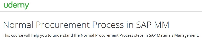 Normal Procurement Process in SAP MM