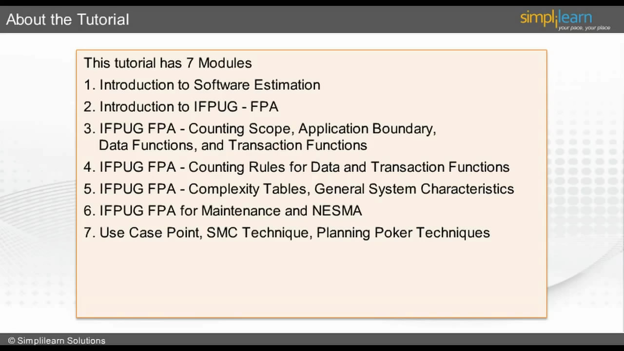 Simplilearn - Software Estimation (2014)