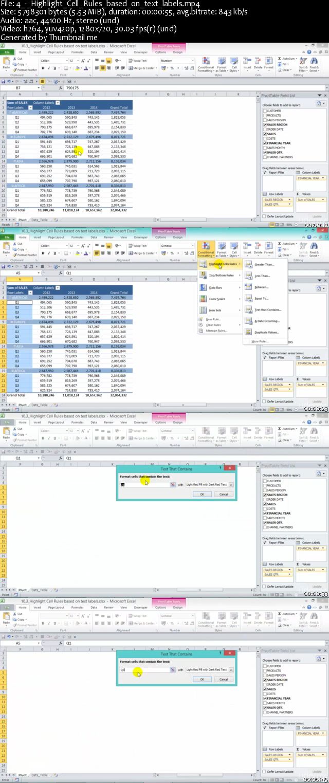 Excel With Excel Pivot Tables: Conditional Formatting