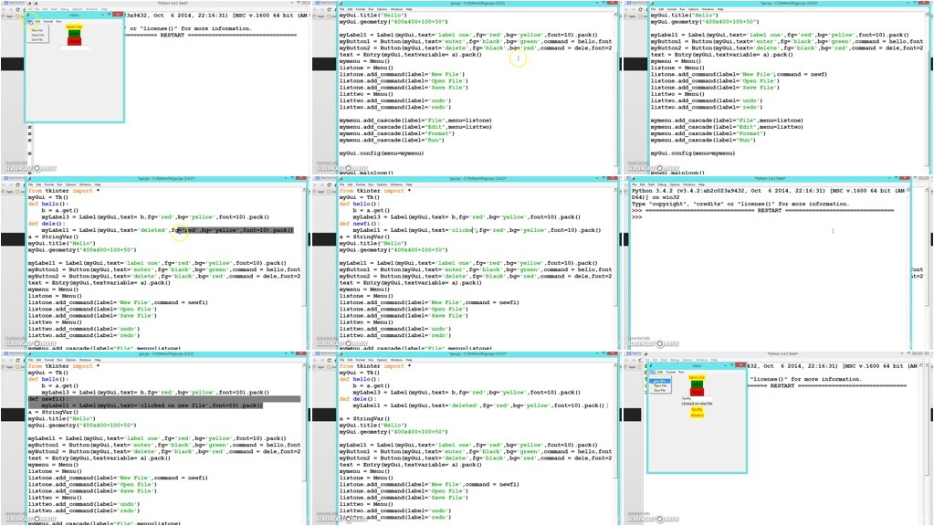 Python GUI Programming (Buttons,Menus) using tkinter