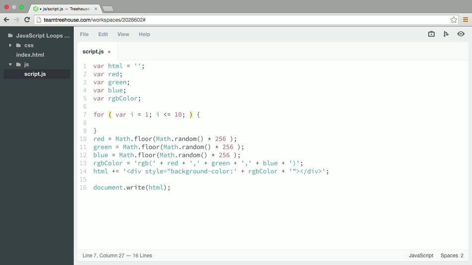 Teamtreehouse - JavaScript Loops, Arrays and Objects