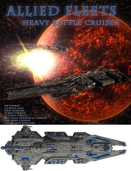 Allied Fleets Heavy Battle Cruiser OBJ Format