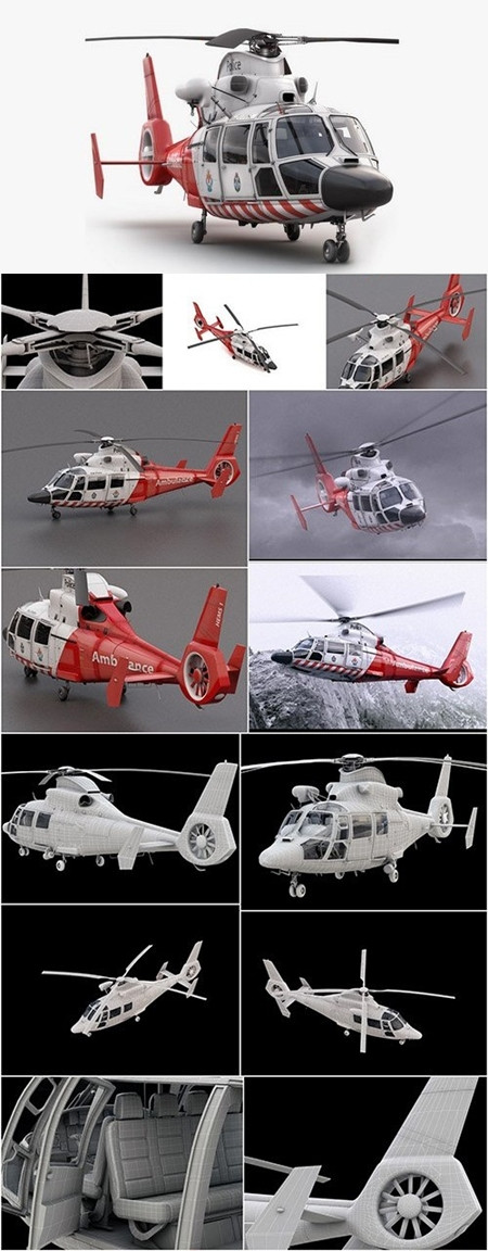 Turbosquid 3D Model Eurocopter AS 365 Air Ambulace