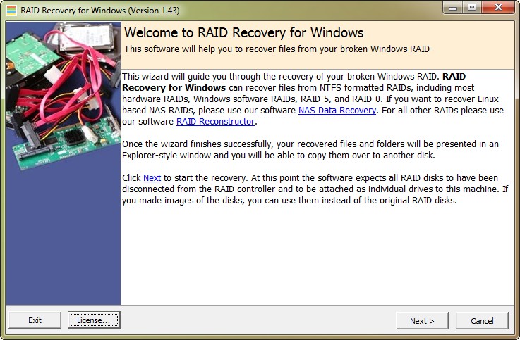 Runtime RAID Recovery for Windows 1.43