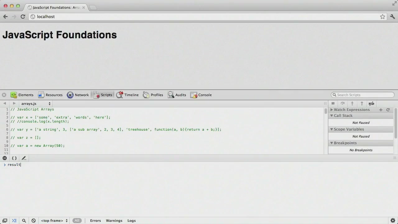 TeamTreeHouse - JavaScript Foundations (2014)