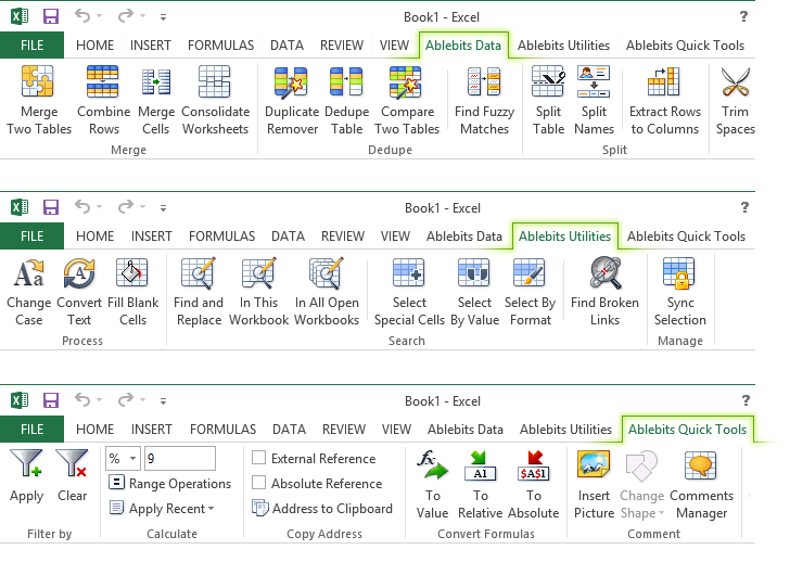 AbleBits Ultimate Suite for Microsoft Excel 2015.1.0.380