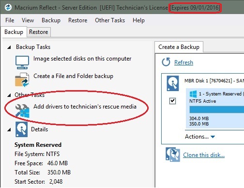 Macrium Reflect Technician’s USB 6.0.567 Server (WinPE 5.0 x64)