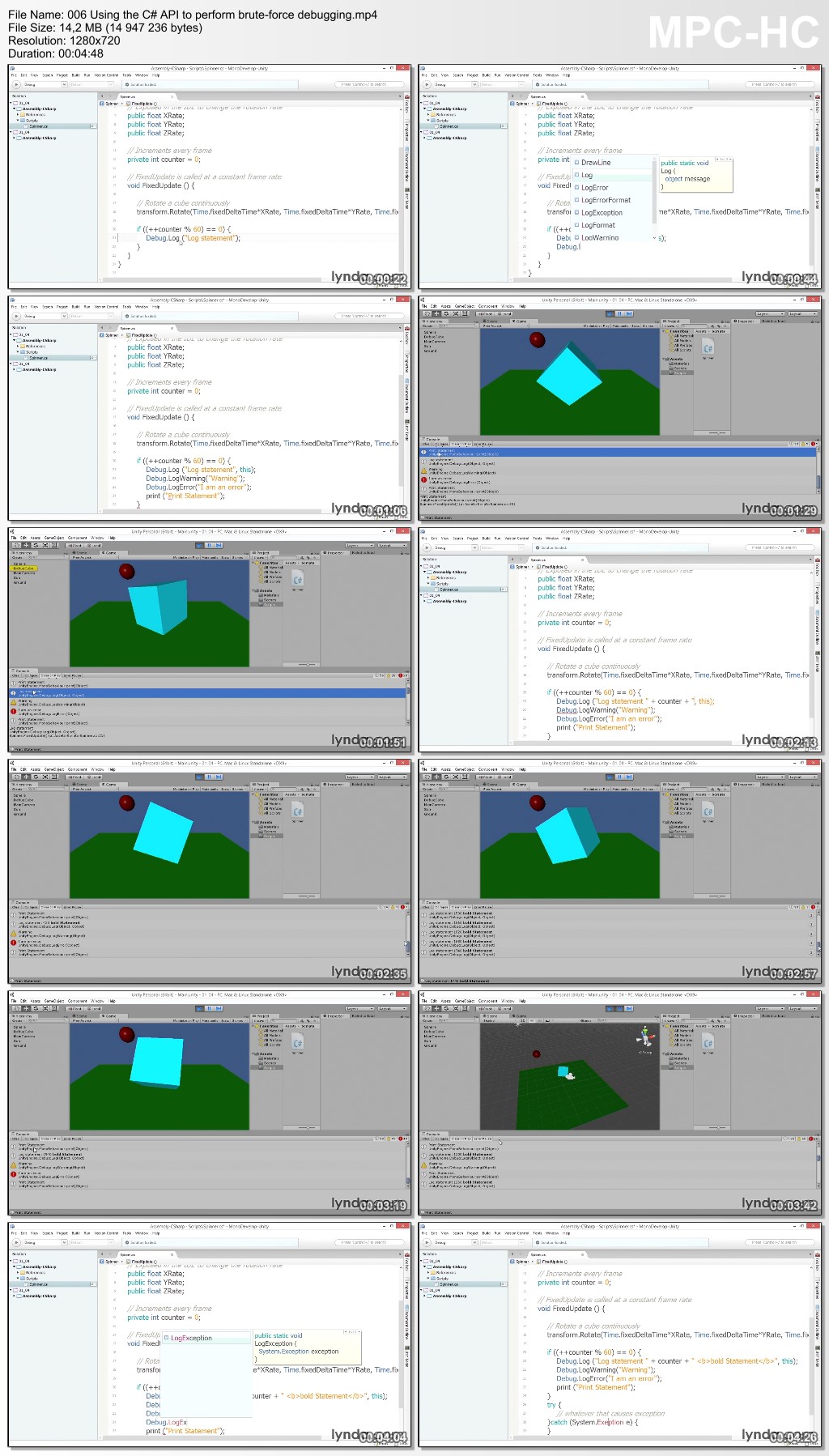 Lynda - Debugging Scripts in Unity