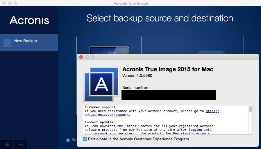 Acronis True Image 2015 for Mac v1.0.6680 Mac OS X