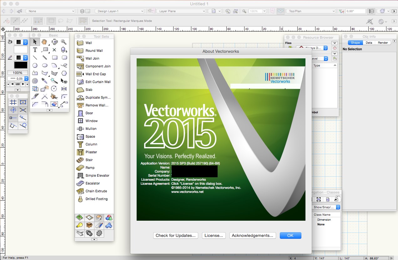 Vectorworks 2015 SP3 (build 257190) Mac OS X