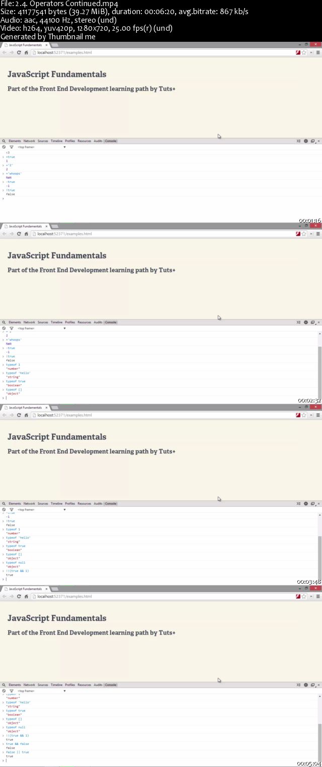 Tutsplus - JavaScript Fundamentals