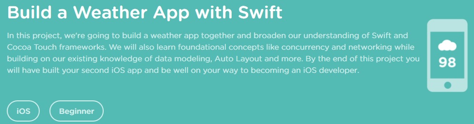 Teamtreehouse - Build a Weather App with Swift