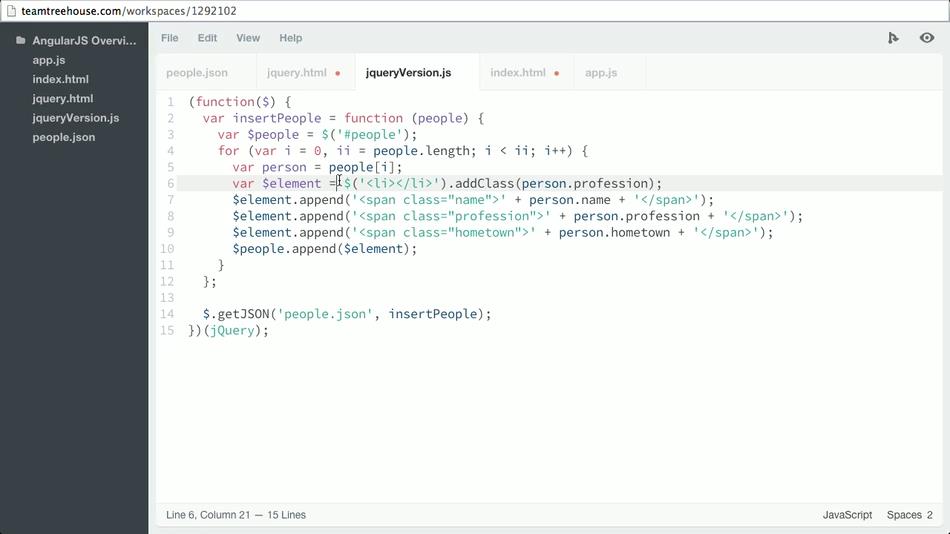 Teamtreehouse - AngularJS